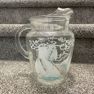 Vintage Anchor Hocking Sail Boat Pitcher